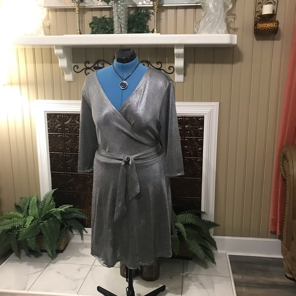 Silver metallic dress custom made